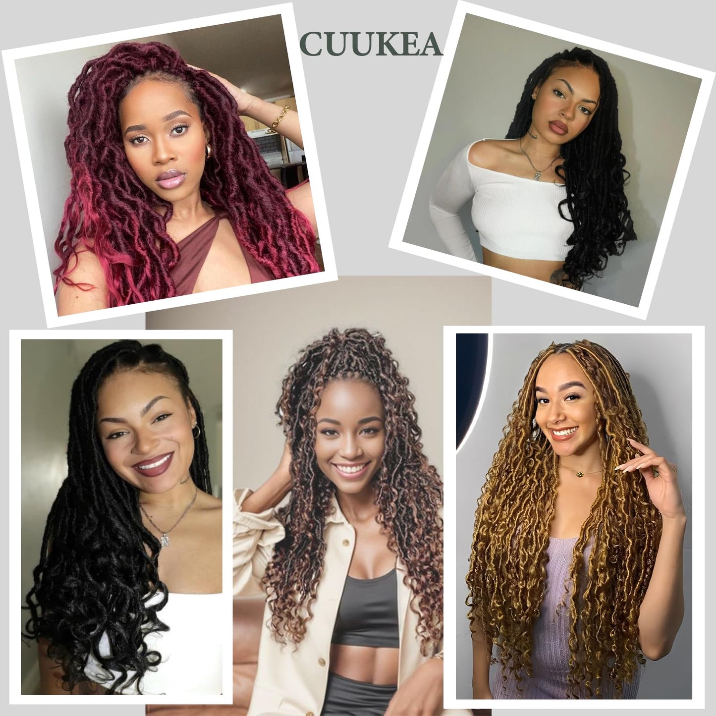 Deep Faux Locs Crochet Hair 30 Inch 8 Packs Goddess Locs Crochet Hair T350 Soft Loc Faux Loc Crochet Braids with Curly Ends Prelooped Deep Wave Croceht Braids for Black Women(Black mixed Ginger)