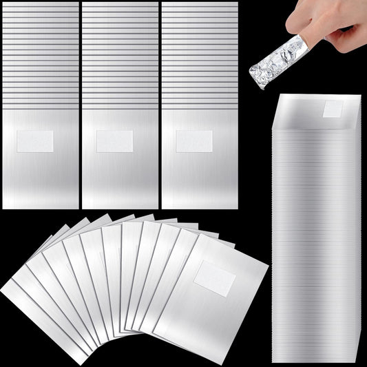 Demissle 1000 Pcs Gel Nail Polish Remover Foil Wraps Bulk Nail Soak off Foil Wraps Gel Finger Polish Remover with Pre-Attached Lint Pad, Silver
