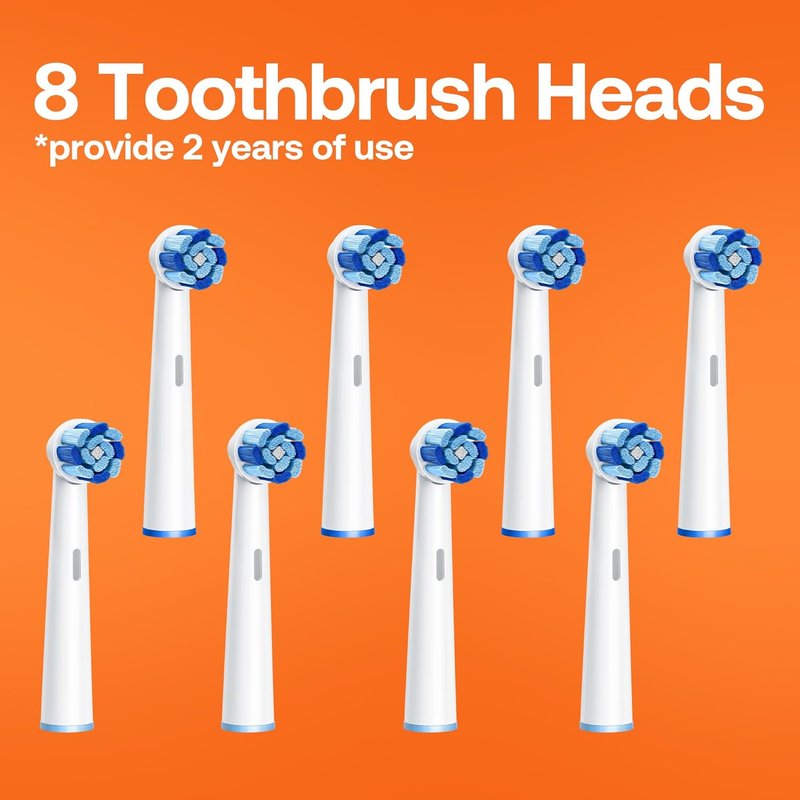Bitvae R2 Rotating Electric Toothbrush - 8 Brush Heads, 5 Modes, Rechargeable | Black, Travel Case Included