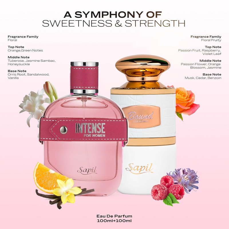Sapil Women's Fragrance Duo | Long-Lasting Fruity-Floral & Radiant Floral Scents - 3.4 oz Each EDP Gift Set