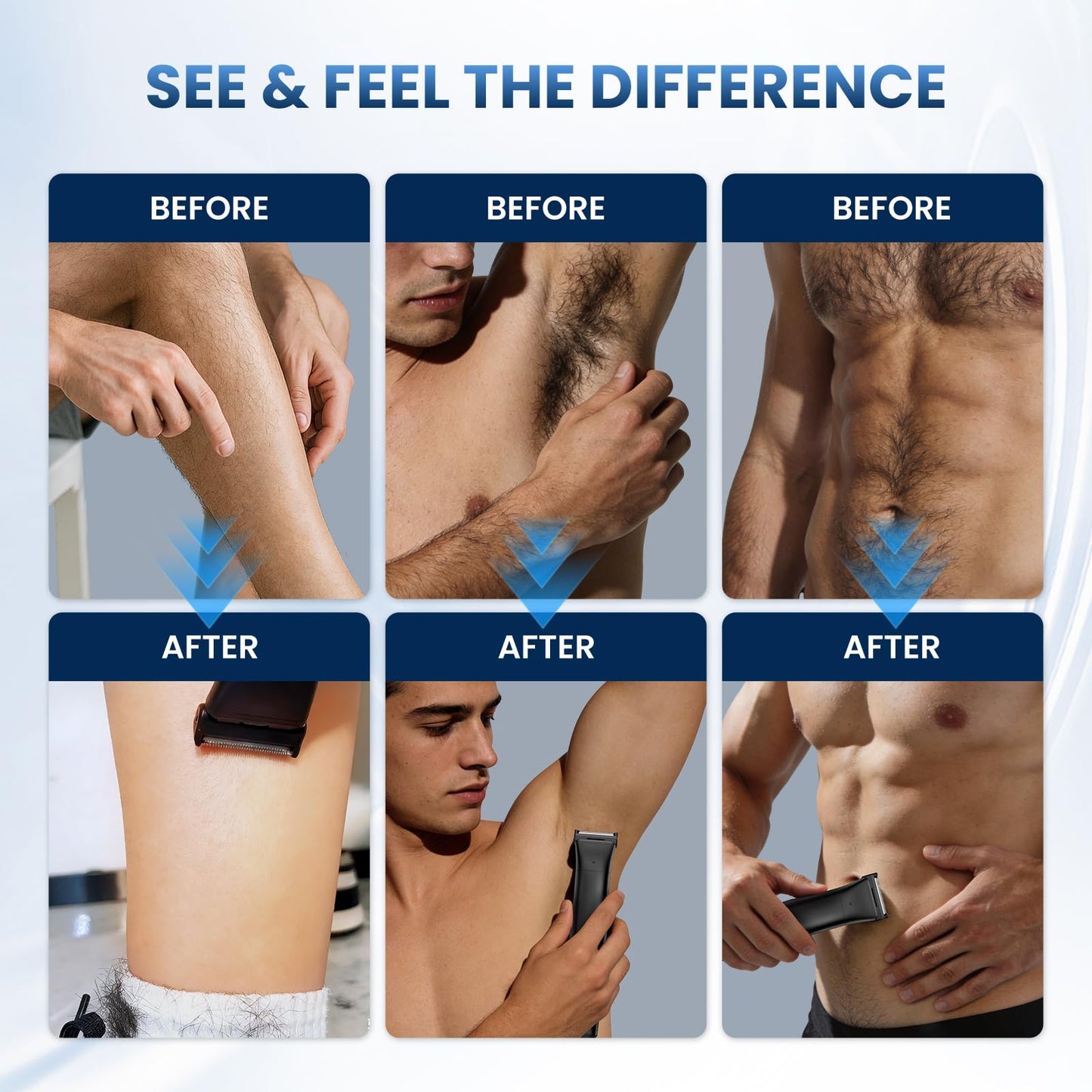 Manscape Body Hair Trimmer for Men 3-in-1 Groin, Pubic & Ball Trimmer with Skin Safe No-Nick Blades, IPX6 Waterproof Wet/Dry Electric Shaver for Chest, Underarms, Legs, USB-C Rechargeable Grooming Kit