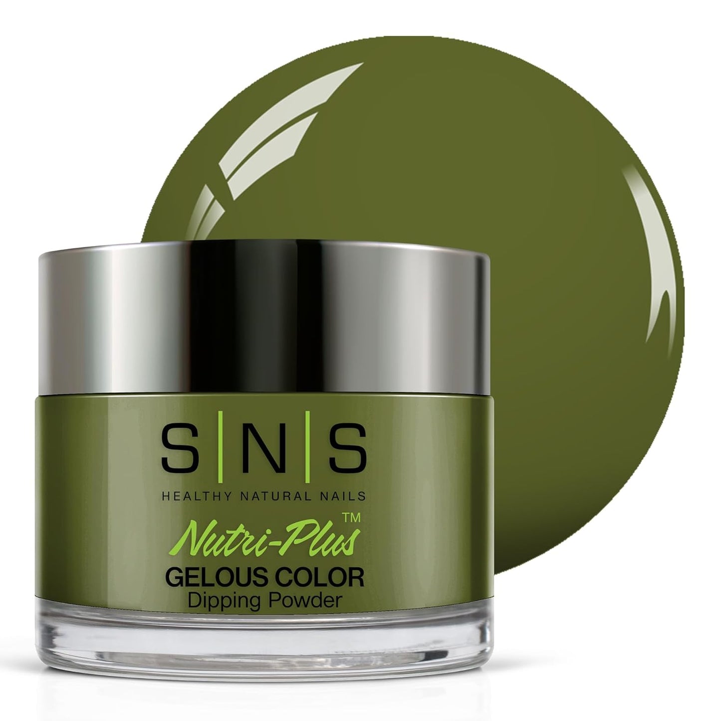 SNS Nail Dip Powder - Olive New York Green/Moss Cream Color | Long-Lasting 14-Day Wear, Low-Odor, No UV Lamp - 1.5 OZ
