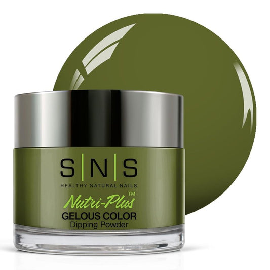 SNS Nail Dip Powder - Olive New York Green/Moss Cream Color | Long-Lasting 14-Day Wear, Low-Odor, No UV Lamp - 1.5 OZ