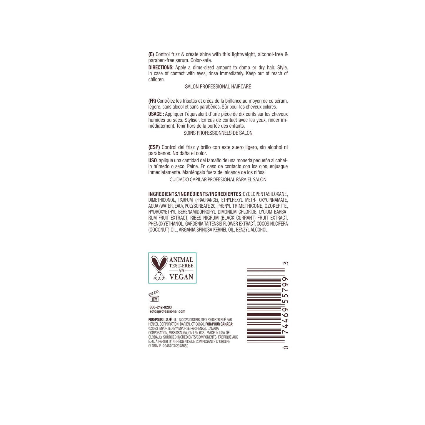 Bain de Terre Recovery Complex Anti-Frizz Shine Serum, Silky Shine & Frizz Control with Argan & Monoi Oils, Paraben-Free, Alcohol-Free, Color-Safe, Vegan, 3.4 Fl Oz