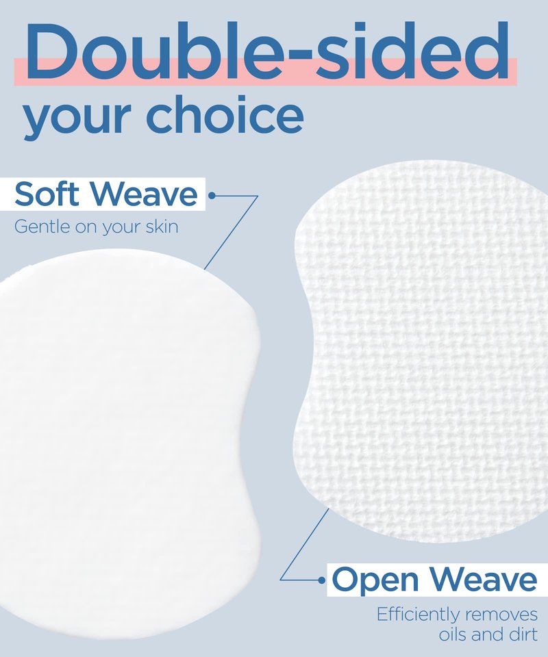Exfoliating Pads - Double-Sided - Lint Free - for Makeup Remover and Toner - Rayon face Rounds - Rayon not Cotton Balls - Korean Toner Pad (180 Pads)