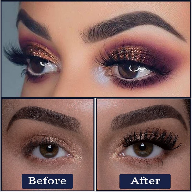 Magnetic Eyelashes - 7 Pairs Reusable Cat-Eye Lashes with Magnetic Eyeliner & Applicator | Long-Lasting, Cruelty-Free