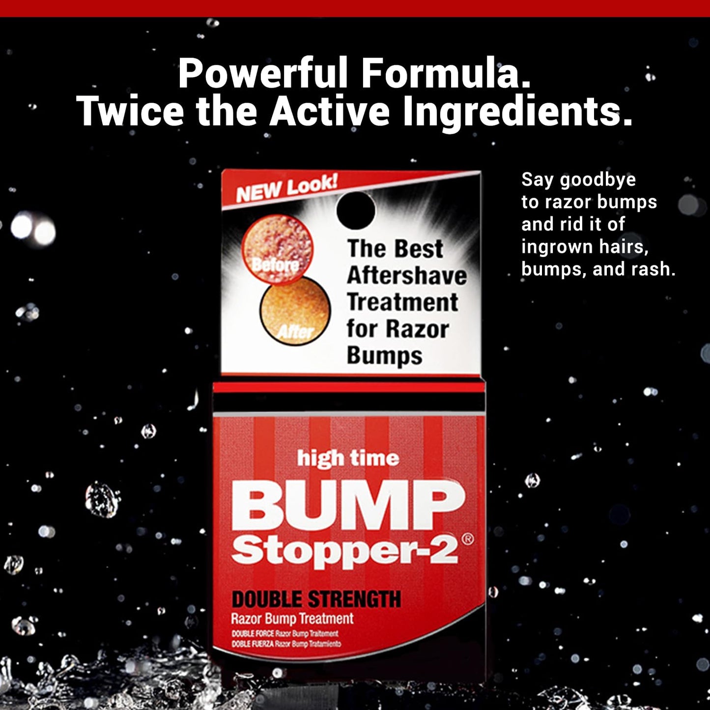 High Time Bump Stopper 2 Double Strength Ingrown Hair Cream for Face and Body | Aftershave Lotion for Men and Women | Razor Bump Balm | 0.5 OZ (5 Pack)