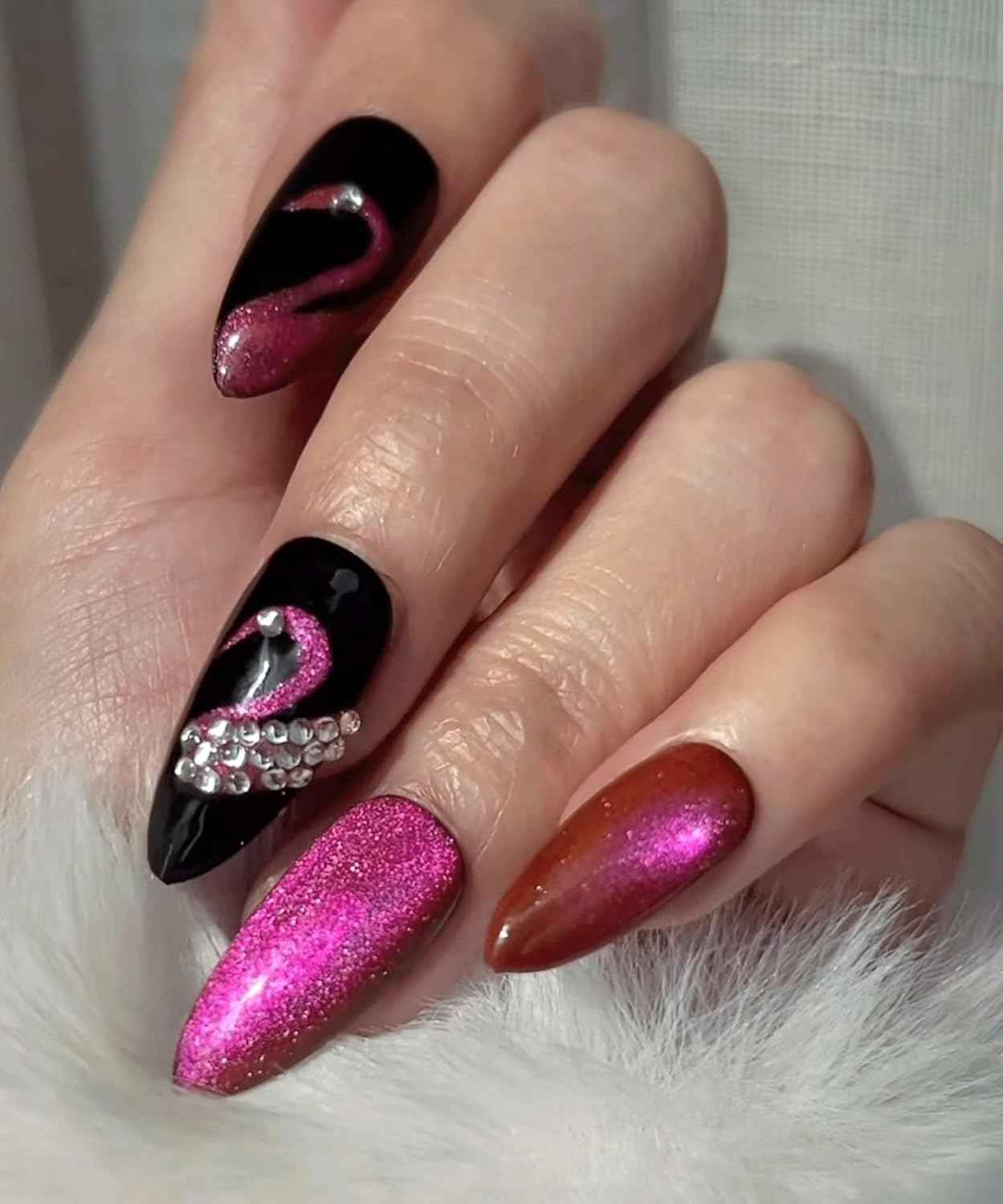 3D Sea Shell Press-On Nails - Handmade Medium Almond Beach Nail Art with Butterflies (L Size)