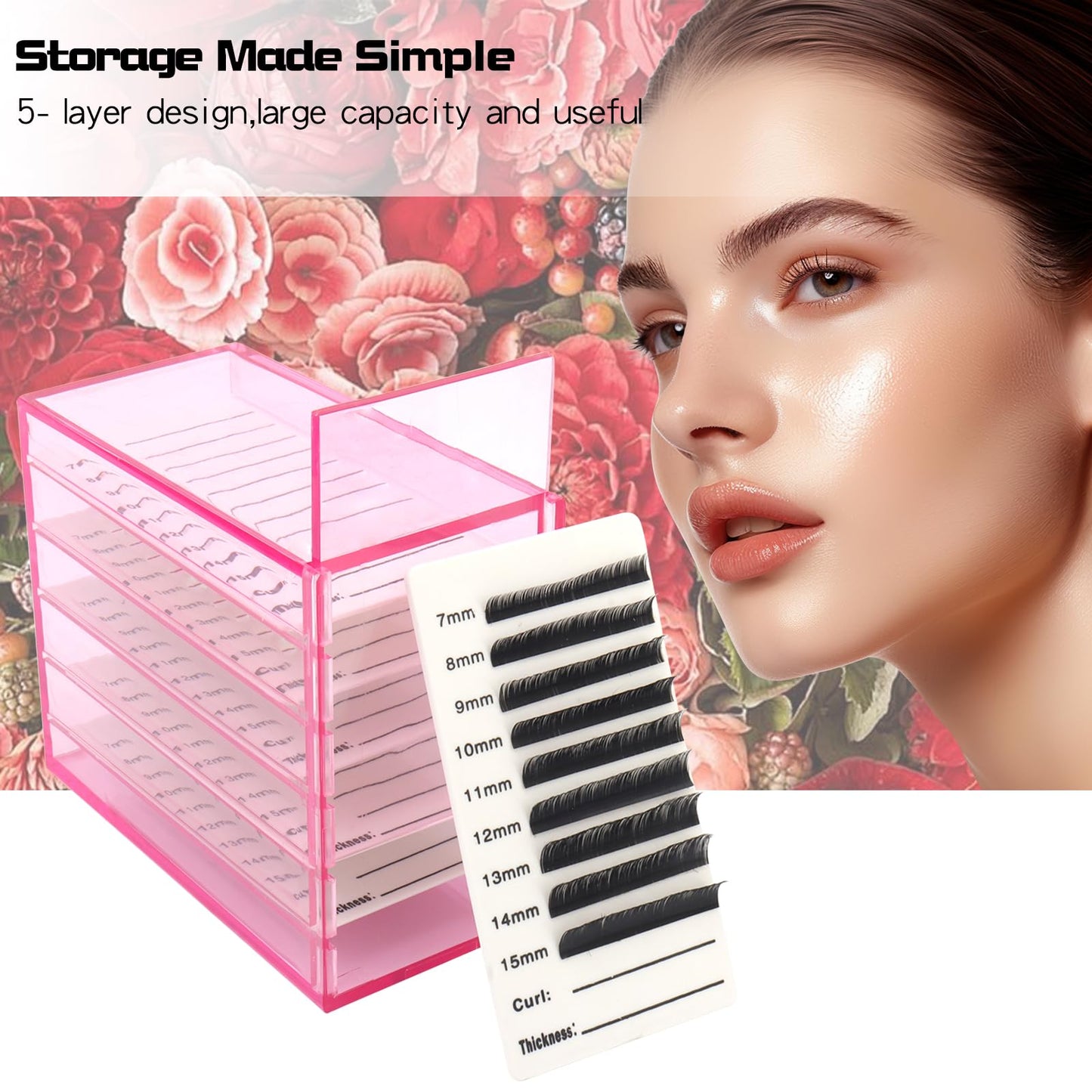 Mekupeu 5 Layer Eyelash Storage Box