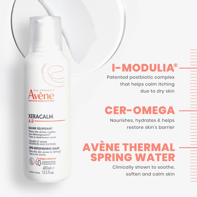 Avène XeraCalm A.D Lipid-Replenishing Balm, Atopic Dermatitis, Eczema-Prone, No Preservatives, Fragrance-Free, 13.5 Oz