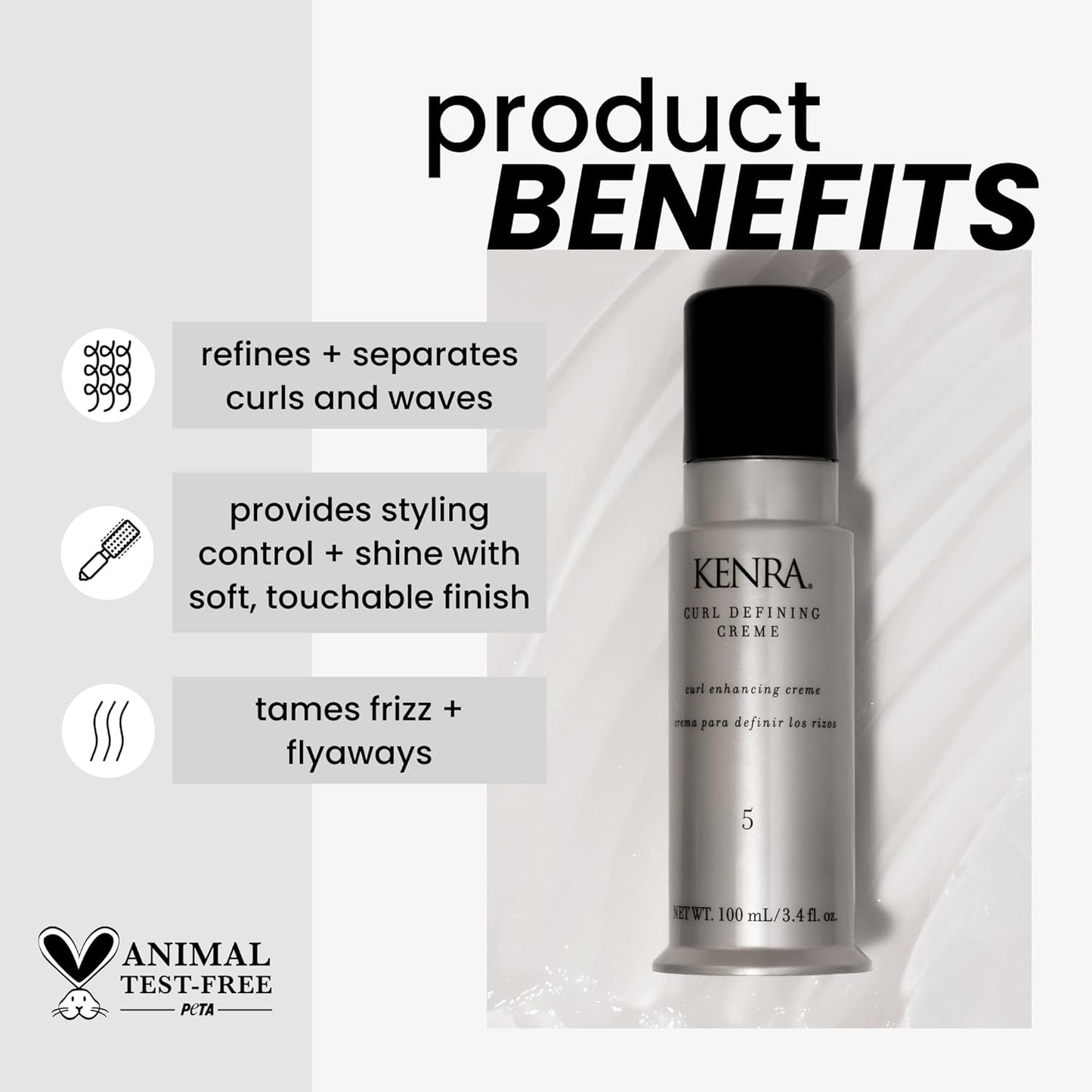 Kenra Curl Defining Crème 5 - Texture Enhancing Styler for Frizz Control | Medium to Coarse Hair