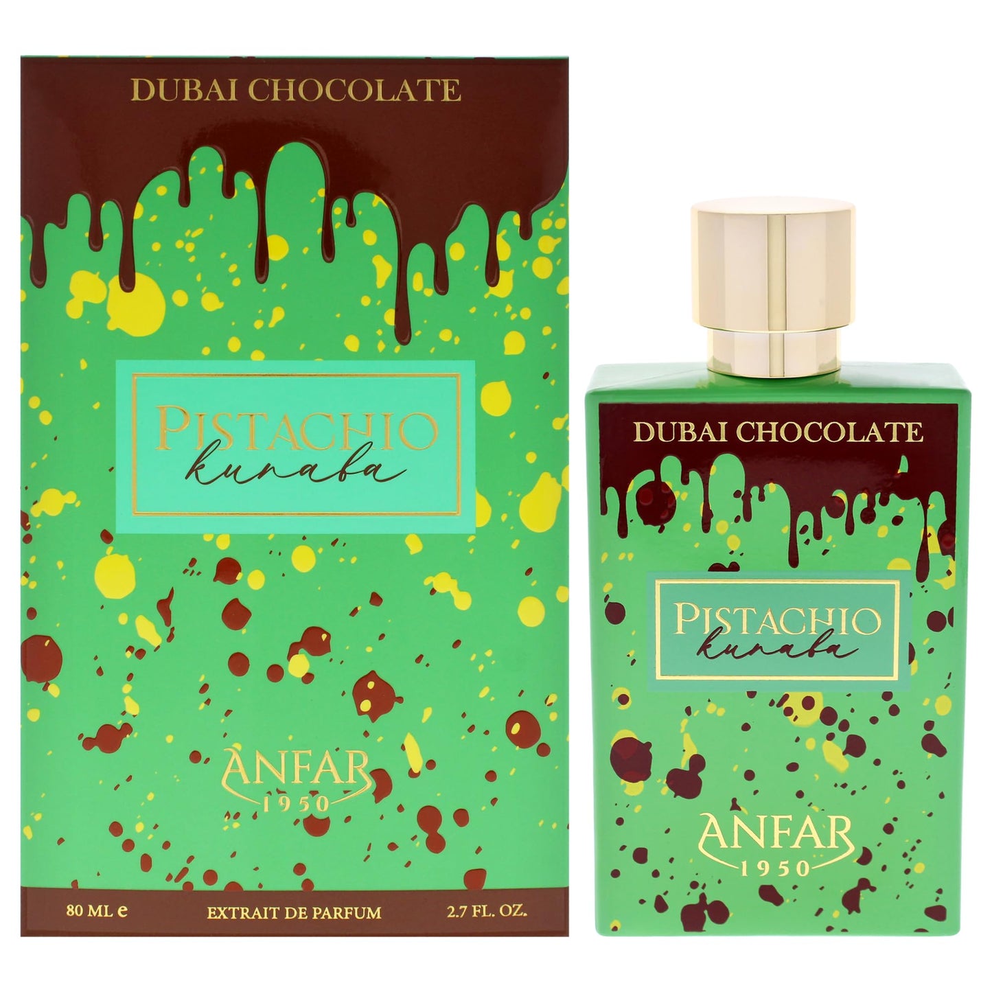 Pistachio Kunafa by Anfar 1950 – Decadent Luxury Perfume for Men & Women, Rich Chocolate, Pistachio, Amber Vanilla & Cardamom Notes, 80ml Extrait De Parfum