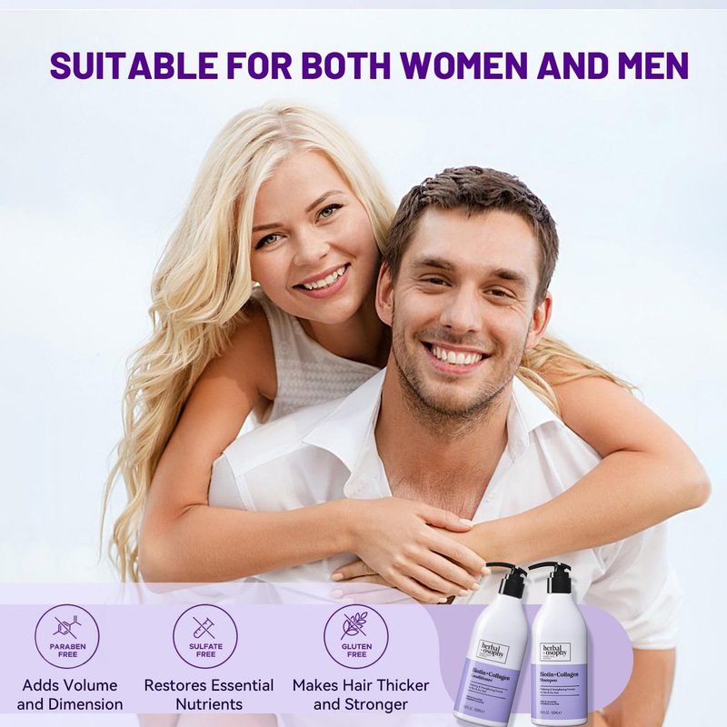 Herbalosophy Purple Shampoo & Conditioner Set for Blonde Gray Hair, Eliminates Brassy and Yellow Tones, Infused with Cocos Nucifera Oil, Free of Sulfate, Parabens and Gluten, 2 x 16.9 Fl Oz