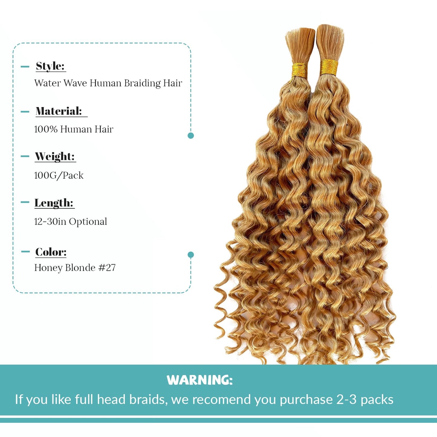 Human Braiding Hair for Boho Braids Human Hair Braiding Hair 100g 2 Bundles 14 Inch Curly Boho Hair for Braiding Knotless Deep Water Wave Bulk Human Hair for Braiding Bohemian Hair