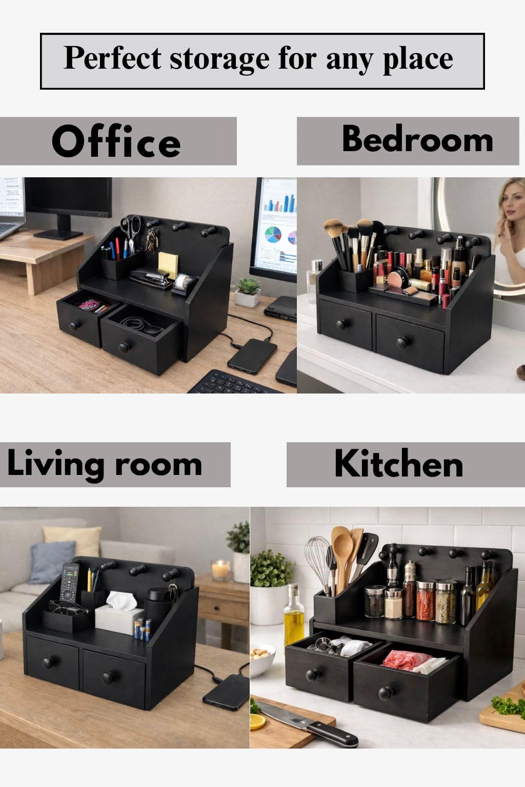 NOBLEHAUS Mens Organizer,Cologne Organizer for Men with Drawer,Perfume Organizer,Cologne Stand,Perfume Stand,Bathroom Countertop Storage,Shelf for Dresser,Mens Bedroom Gift