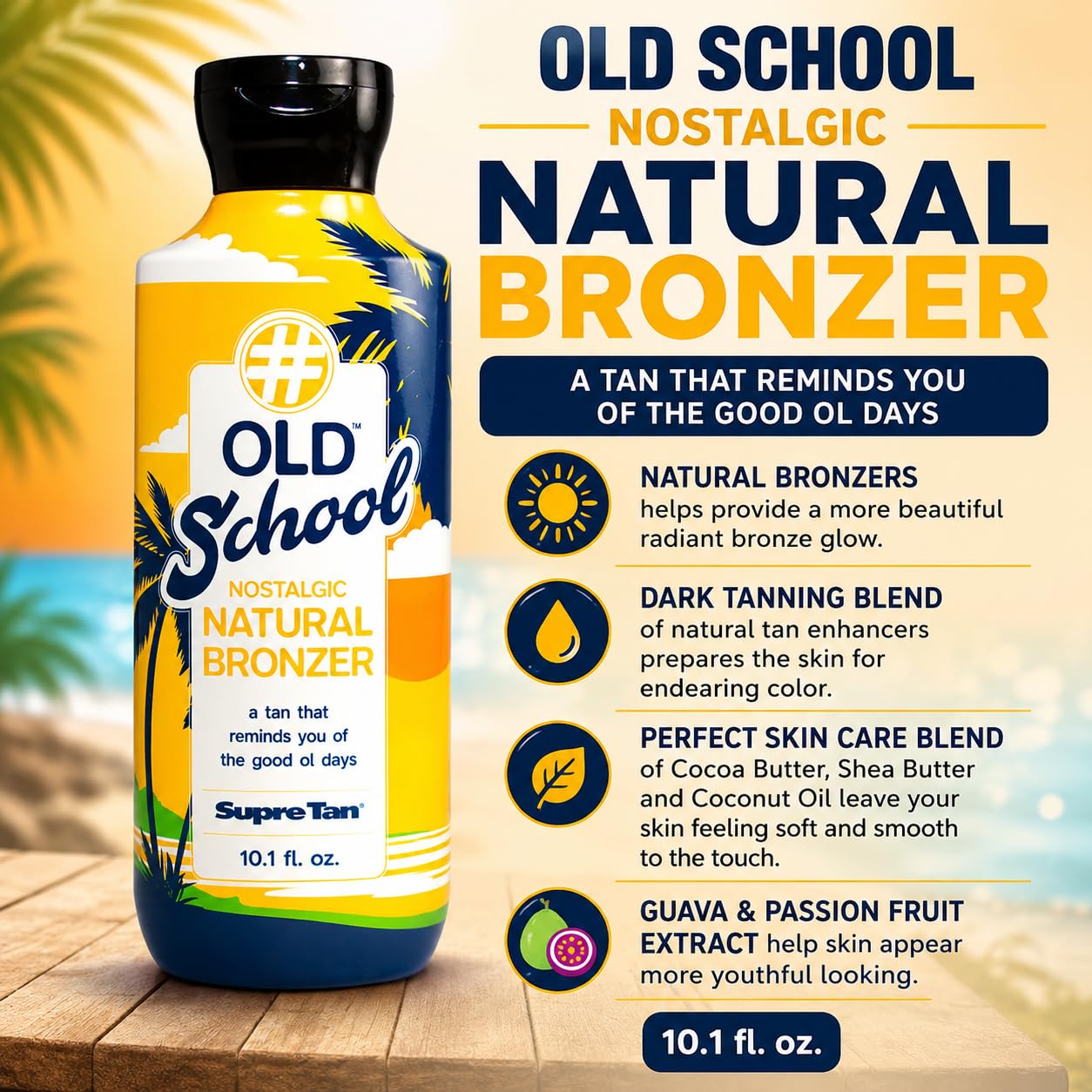 Natural Bronzer - Old School Nostalgic Formula | Paraben & Gluten Free, 10.1oz