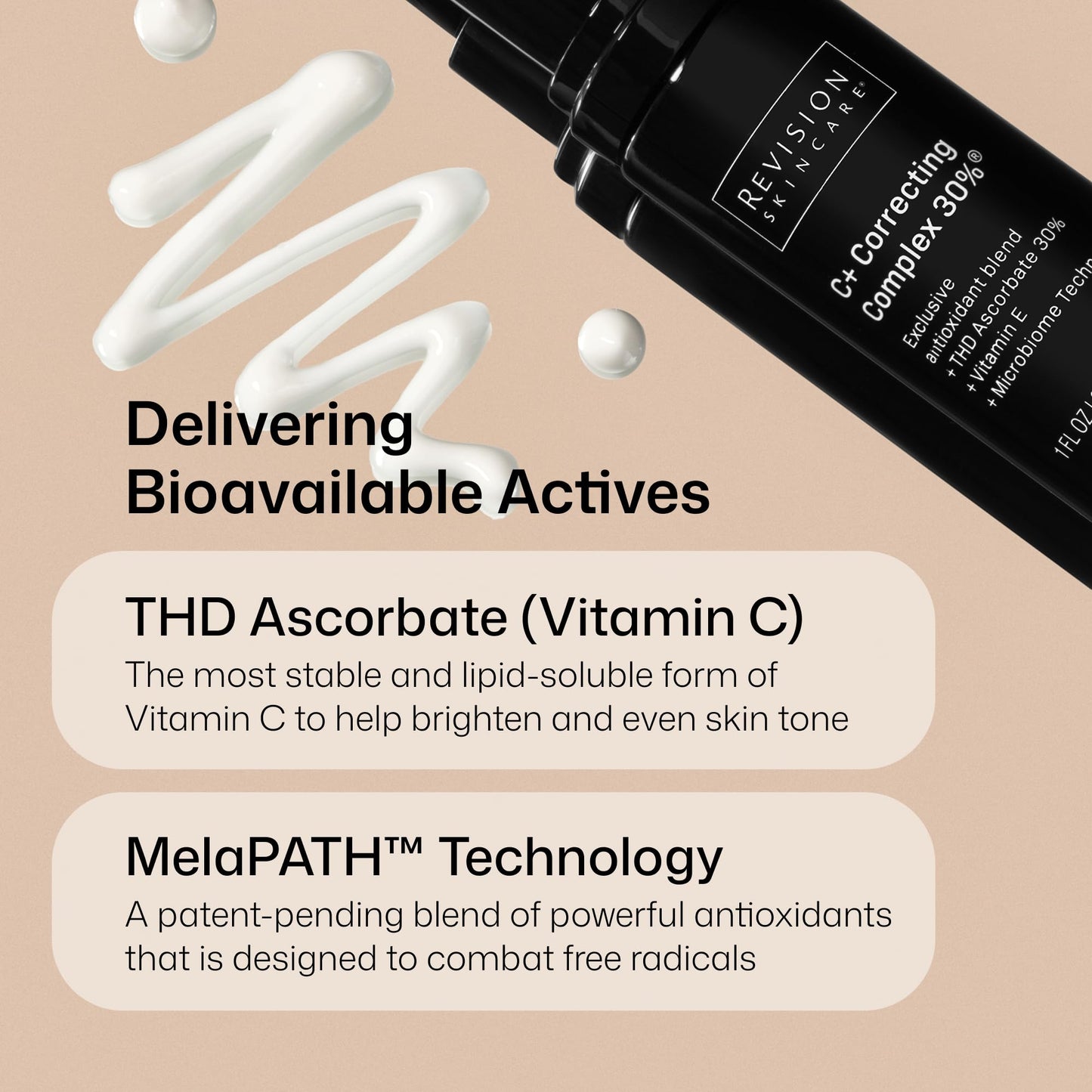 Revision Skincare C+ Correcting Complex 30%®, Anti Aging Antioxidant Blend with Vitamin C, Supports Healthy Skin, 0.5 fl oz