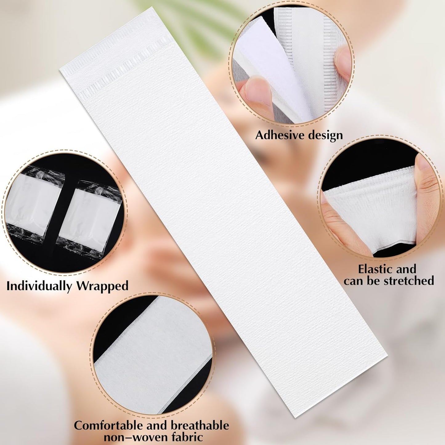 Disposable Hairbands for Women - 200 PCS Non-Woven Fabric Spa Headbands for Makeup & Travel | Hair Securing