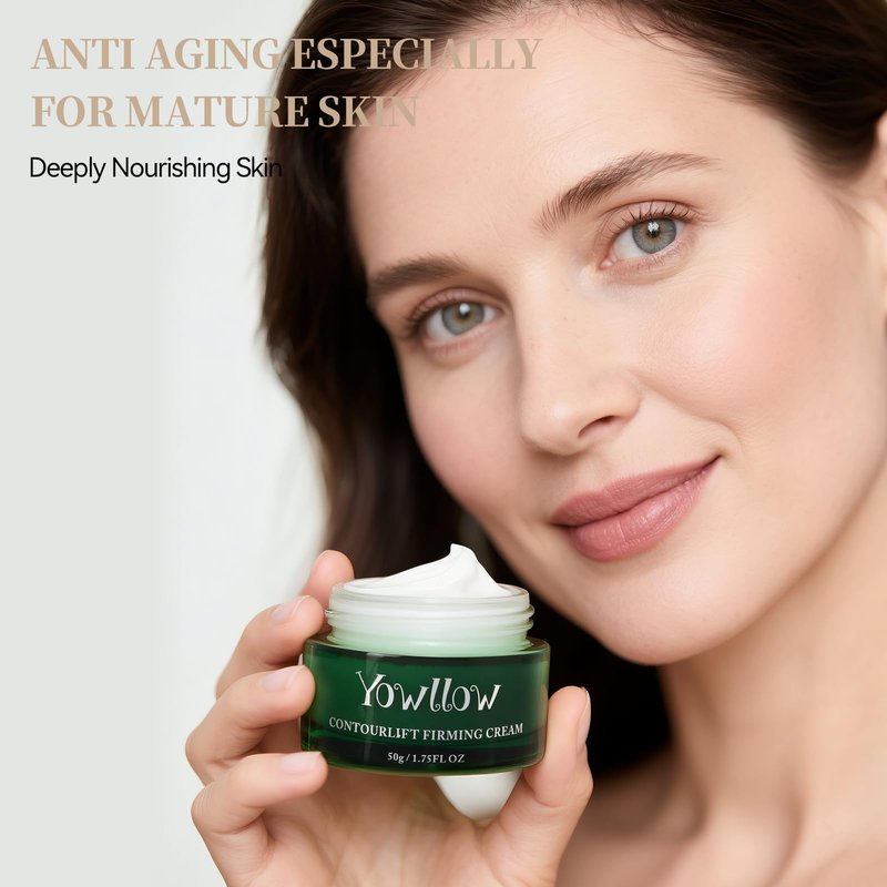 Yowllow Anti-Aging Skin Moisturizer,Hydrating & Firming Skin Cream to Help Face Neck Lifting,Tightening and Reduce Wrinkle,Lightweight Repair Cream (White, 1.75 FL OZ)