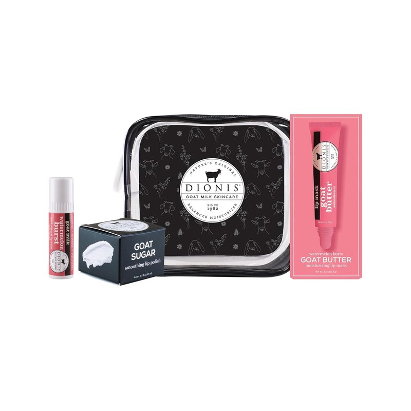 Goat Milk Watermelon Burst Lip Care Kit - Nourishing 3-Piece Set for Soft Lips | Hydrating Formula
