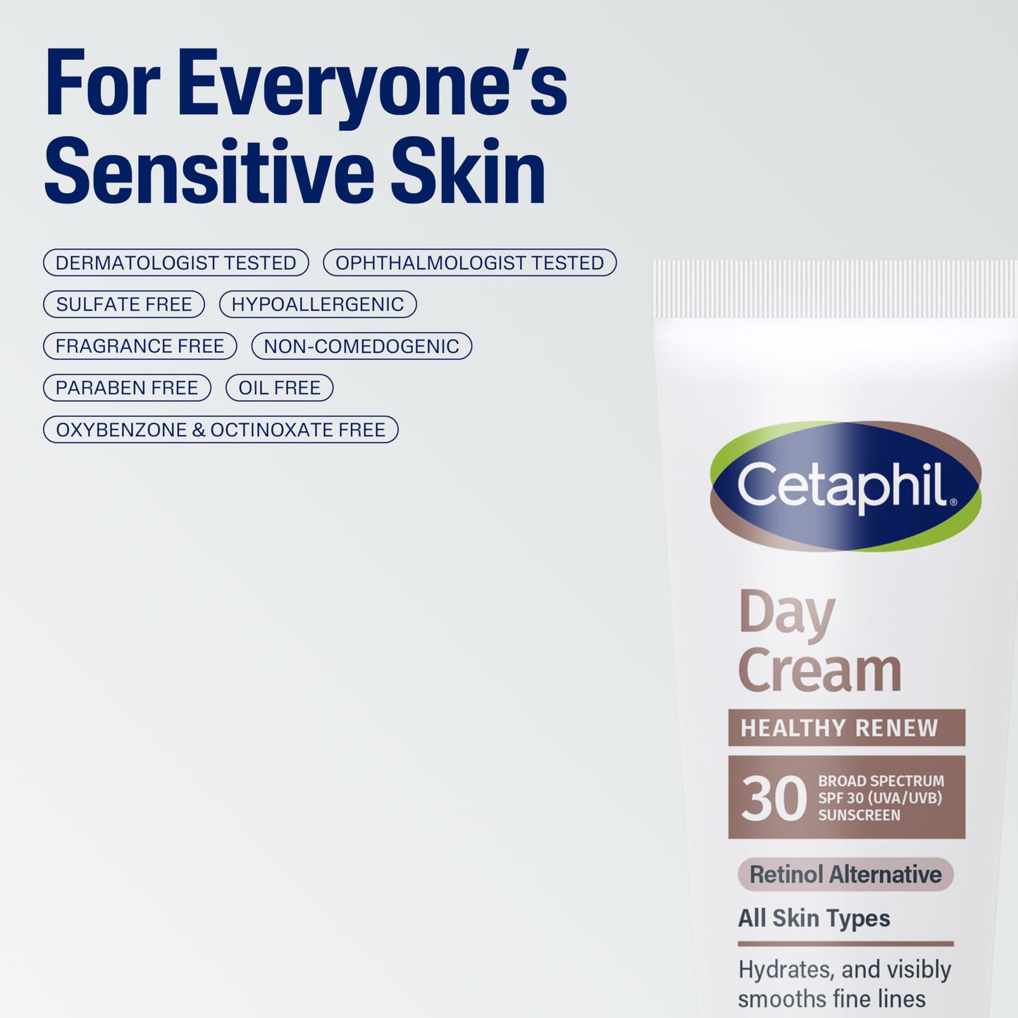 Cetaphil Healthy Renew Day Cream, SPF 30, Anti-Wrinkle, Peptides, 1.7 oz