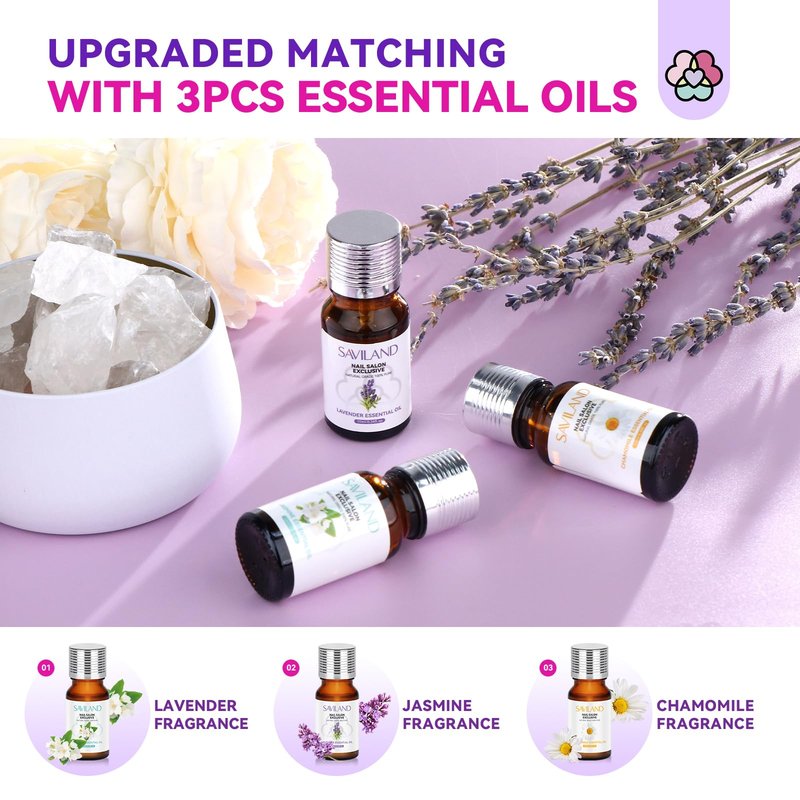 SAVILAND Acrylic Nail Kit with Drill & Essential Oil: Professional Acrylic Nails Kit for Beginner with Everything Nail Powder & Liquid Nail Primer Complete Home DIY Kit Salon Women Christmas Gift