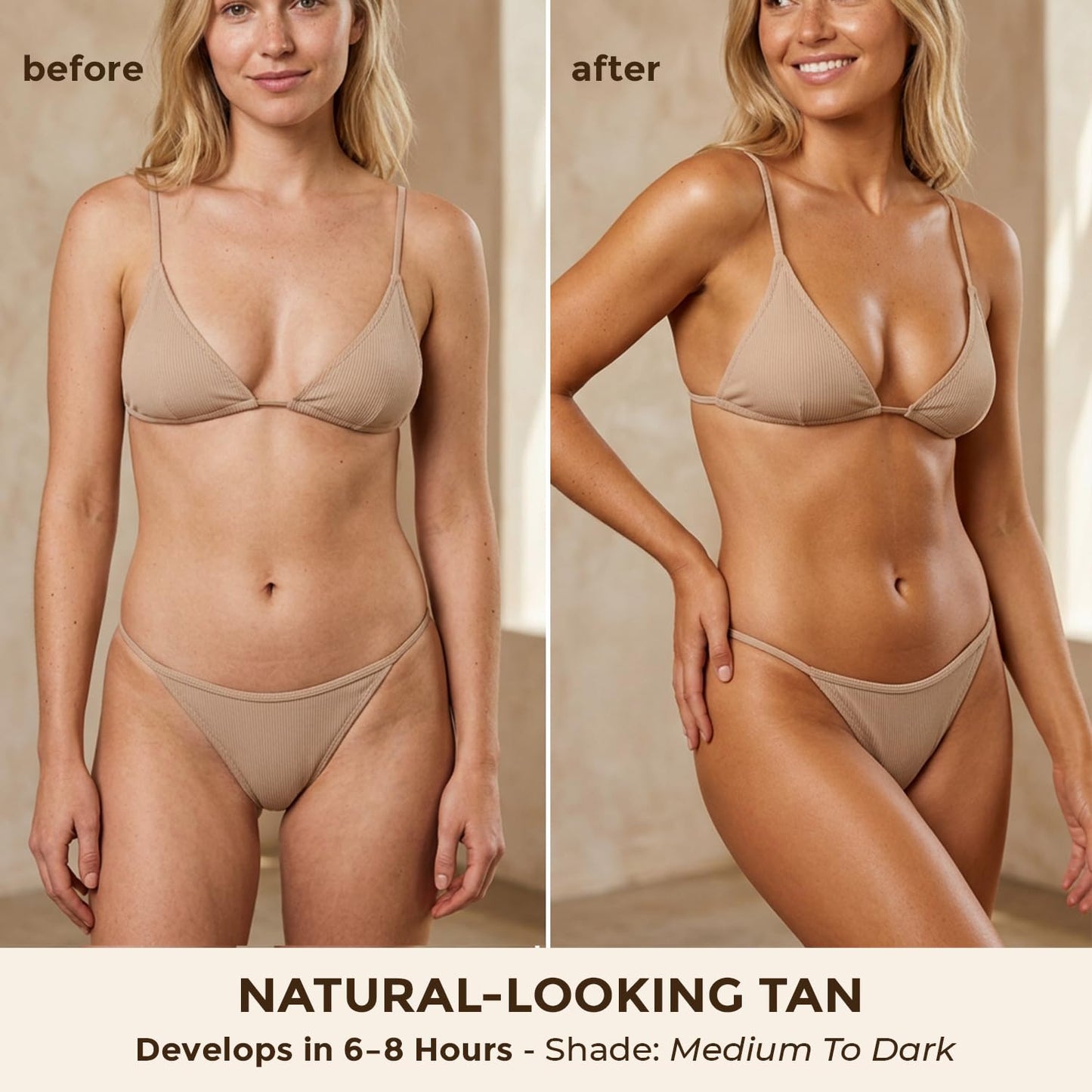 Self Tanner Mousse - Natural & Organic Sunless Tanning Foam for Dark Tan | Streak-Free Finish & Glow