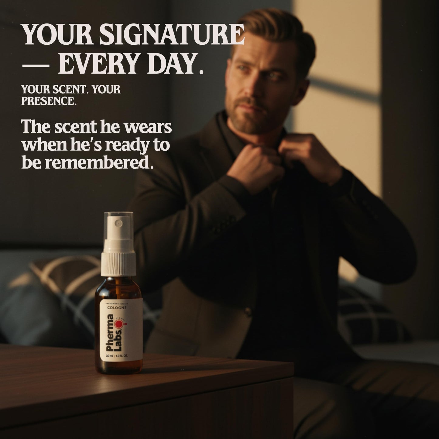 PHERMALABS Blue Pheromone Cologne for Men – Premium Long Lasting Masculine Fragrance Spray, Luxury Eau de Toilette, Confidence Boosting Attraction Scent, Fresh Woody Marine Profile, 1 Fl Oz