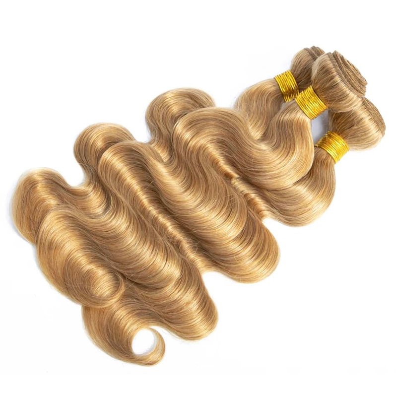 KODRHAR Honey Bundles Brown Human Hair Body Wave 10 12 14 Inch Body Wave Human Hair Weave 3 Bundles Silky Hair Bundles Brazilian 3 Bundles Human Hair Extensions for Women Deals 27 Color Bundles