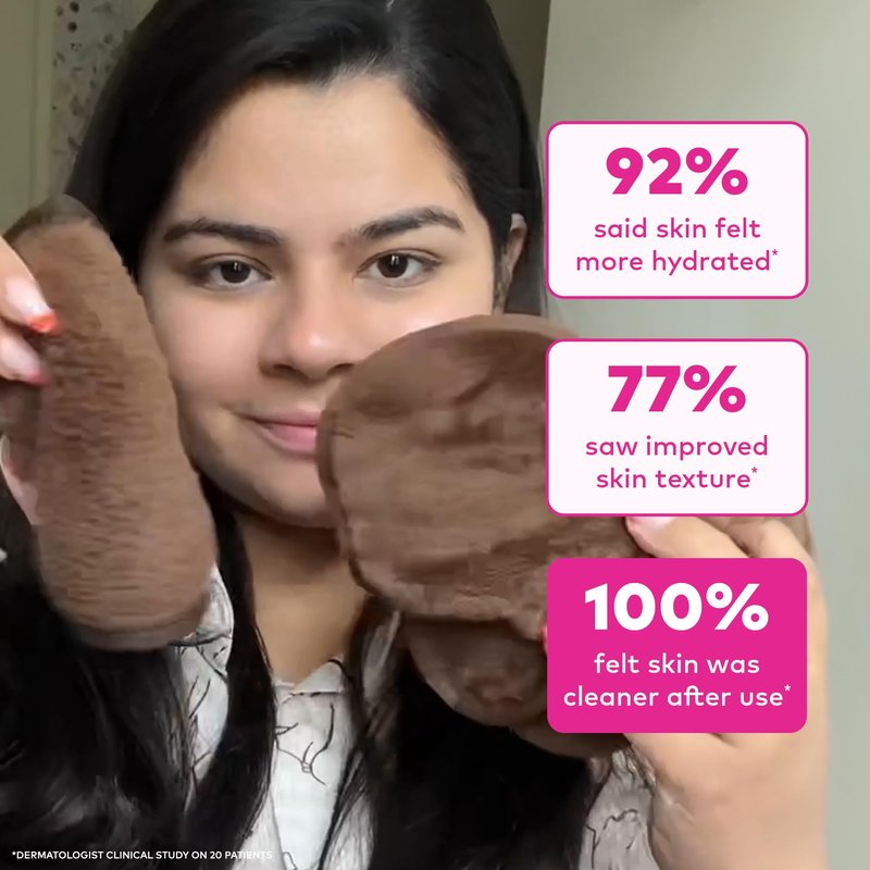 The Original MakeUp Eraser 7-Day Set, Erase All Makeup With Just Water, Including Waterproof Mascara, Eyeliner, Foundation, Lipstick, Sunscreen, and More! Mocha, 7ct.