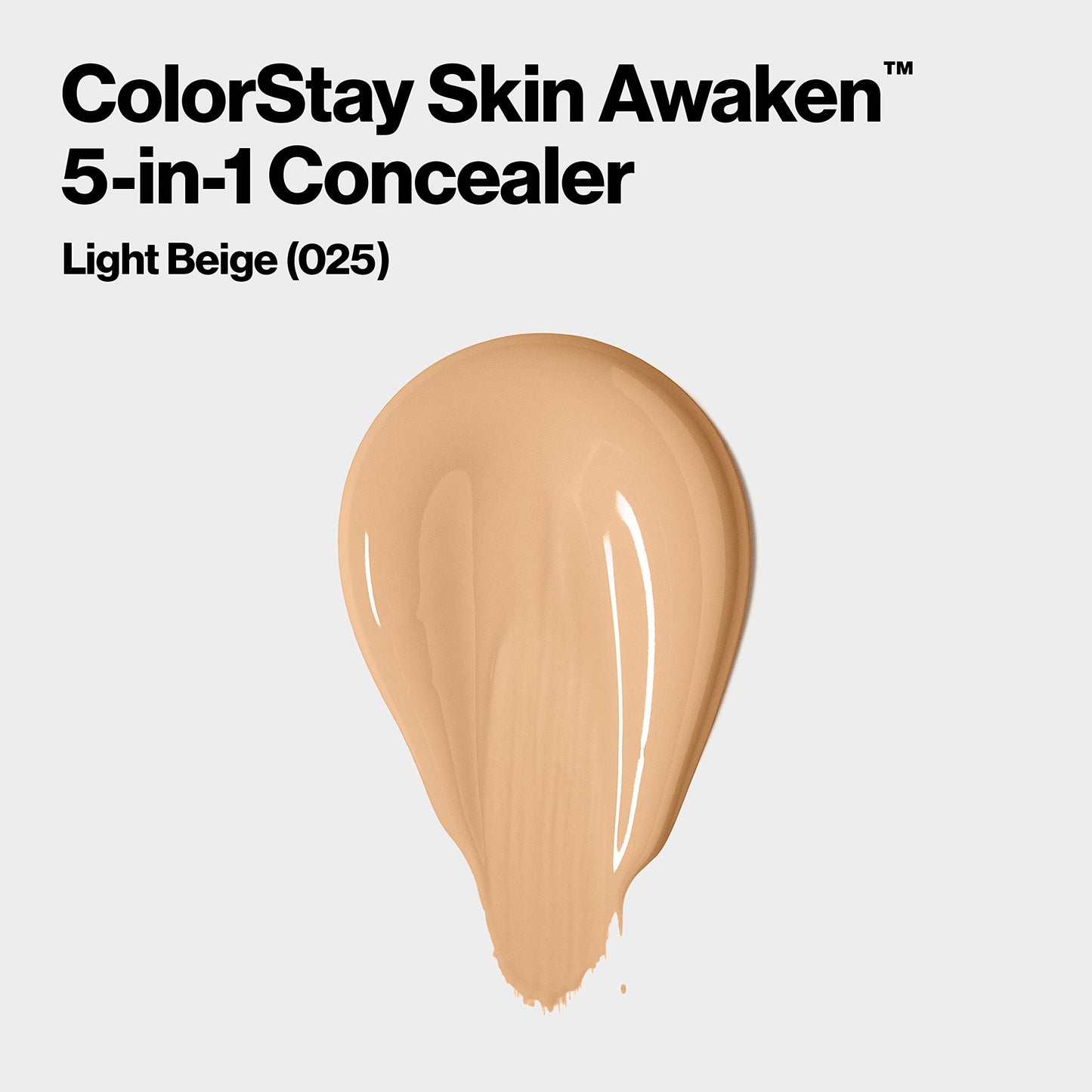 Revlon ColorStay Skin Awaken 5-in-1 Concealer, Lightweight, Creamy Longlasting Face Makeup with Caffeine & Vitamin C, For Imperfections, Dark Circles & Redness, 025 Light Beige, 0.27 Fl Oz