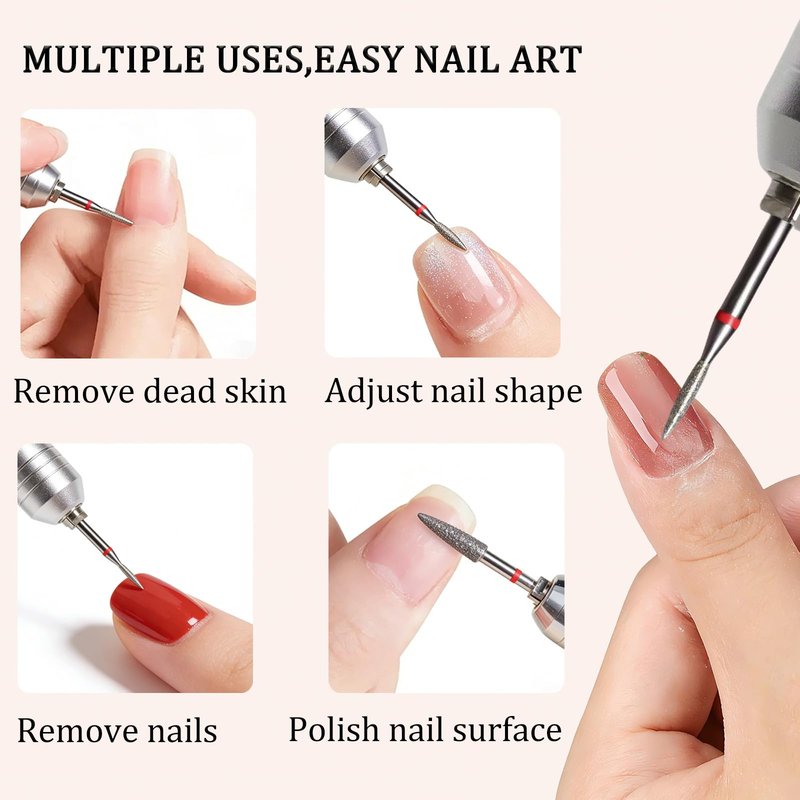 Nail Drill Bits, Diamond Cuticle Drill Bits for Electric Nail File, Cuticle Bits, Diamond Manicure Bits, Brocas para Drill Nails, 3/32 inch 30PCS Kit