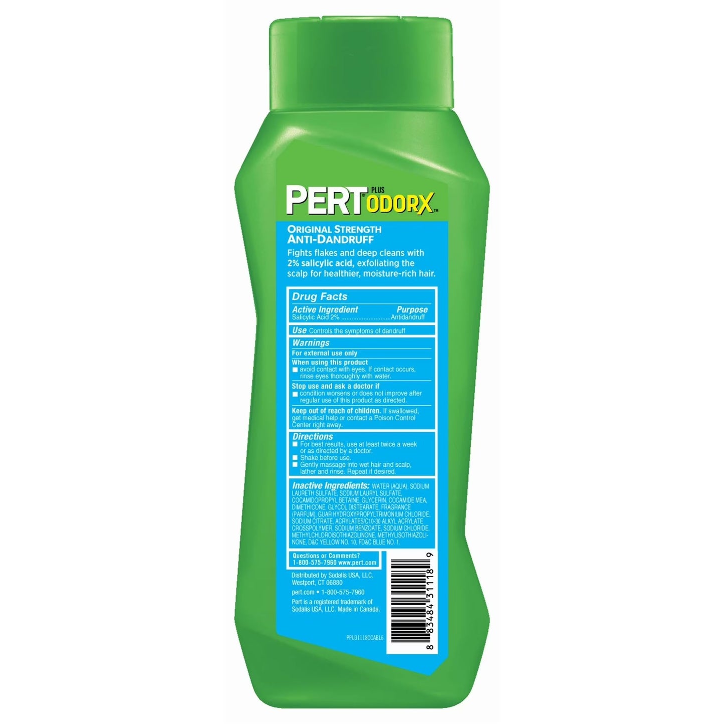 Pert Plus 2 in 1 Shampoo + Conditioner Dandruff Control 25.40 oz (Pack of 5)