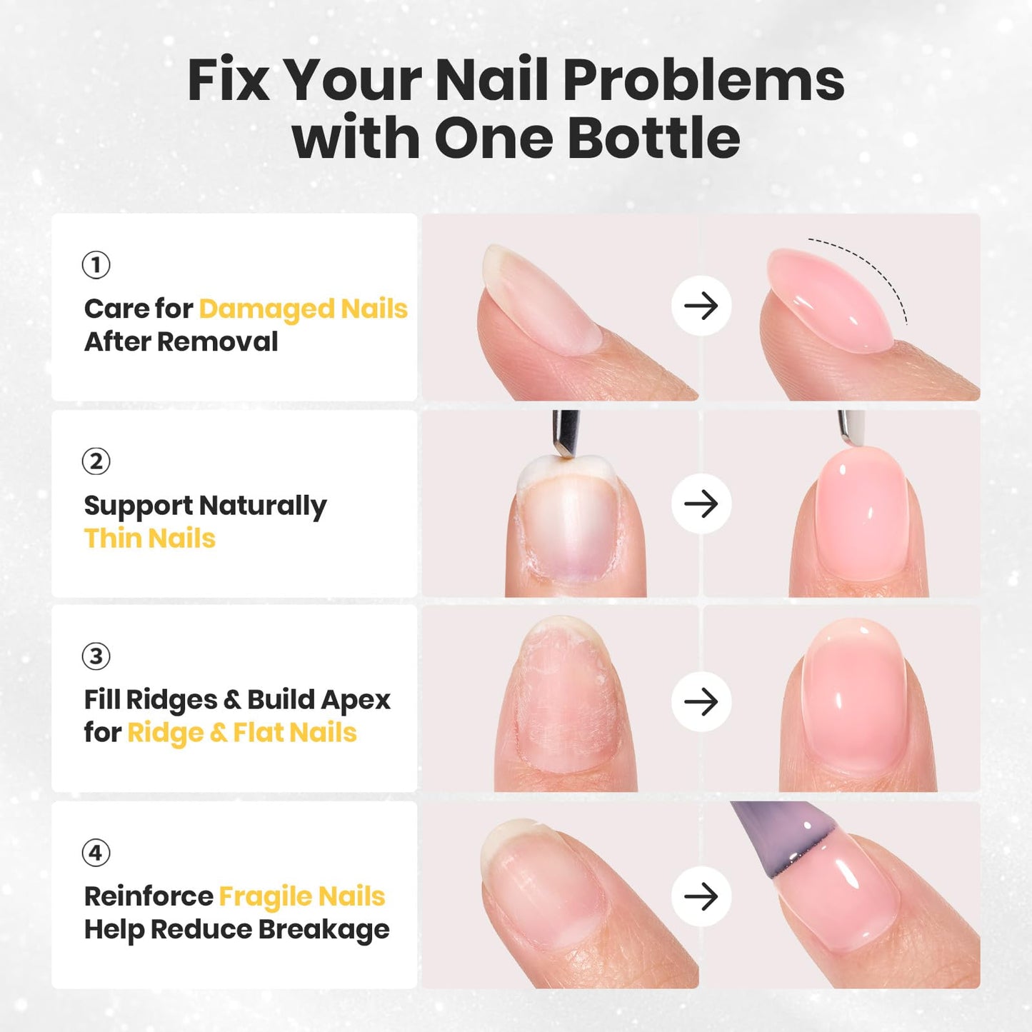 Beetles Milky White Rubber Base Gel Nail Polish 15ml, White Aura Shimmer for Cloud Ombre Nails, 2-in-1 Builder Base & Color Strengthening Self-Leveling Flexible Soak Off UV LED for Weak Natural Nails