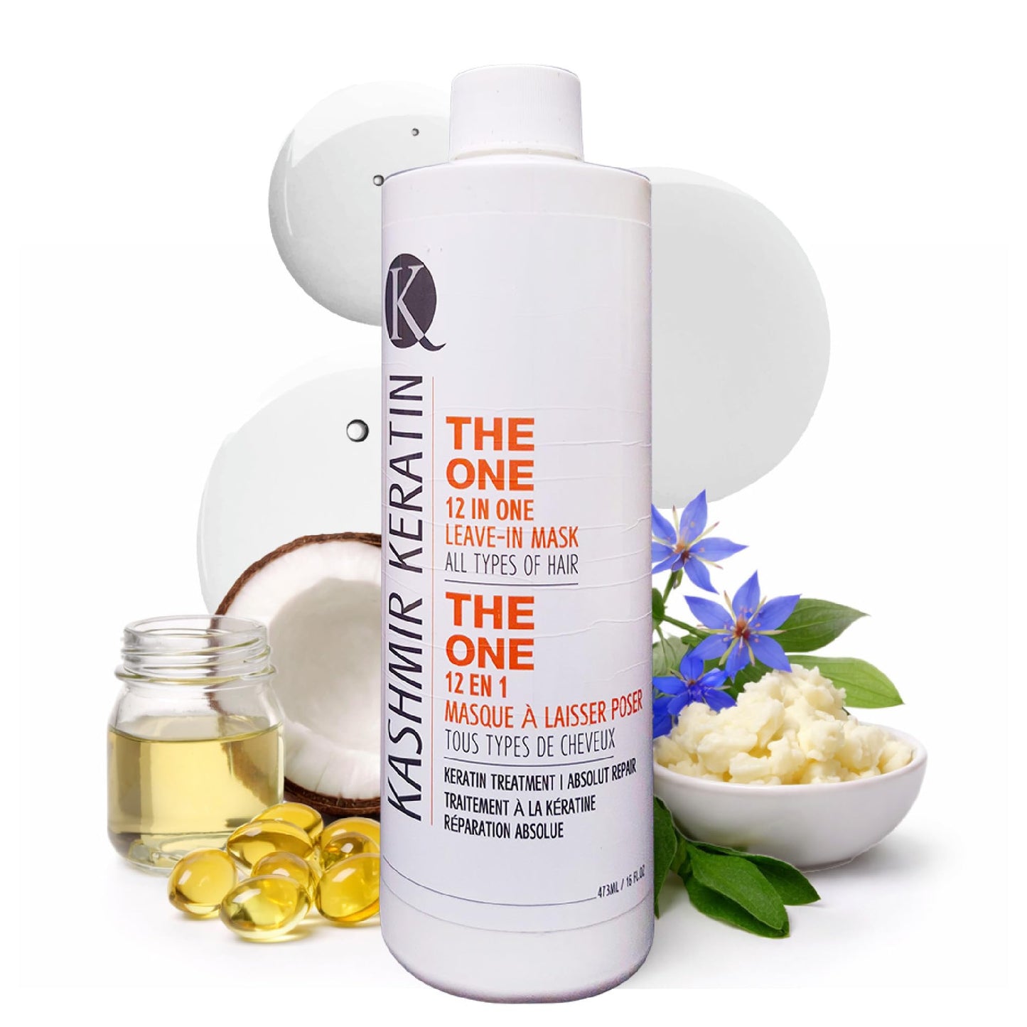 Kashmir Keratin THE ONE Leave In Conditioner 12-in-1 Hair Treatment Spray (16 Fl Oz) Detangles, Smooths Frizz, Adds Shine & Hydration for Dry Damaged Hair, Lightweight Keratin Care for All Hair Types