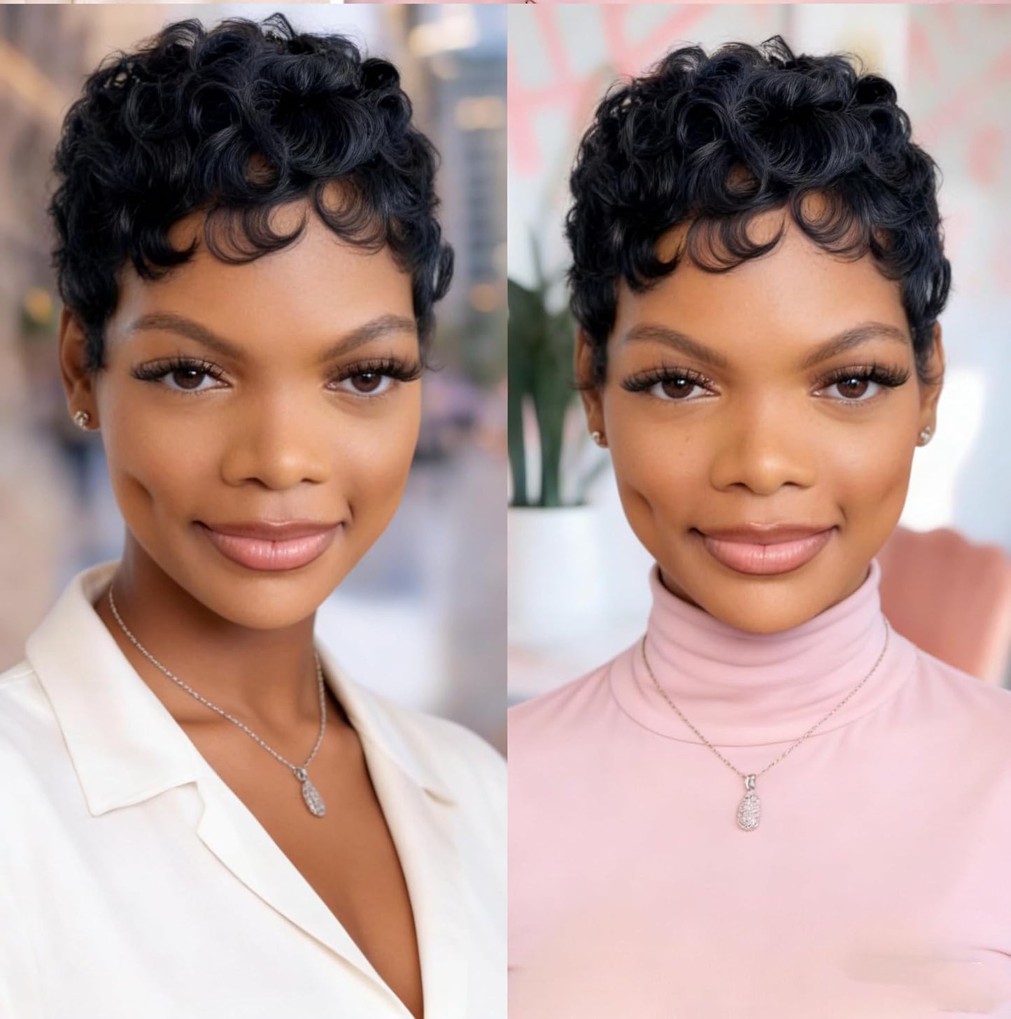 Short Curly Human Hair Wigs for Black Women - Pixie Cut Brazilian Remy Hair