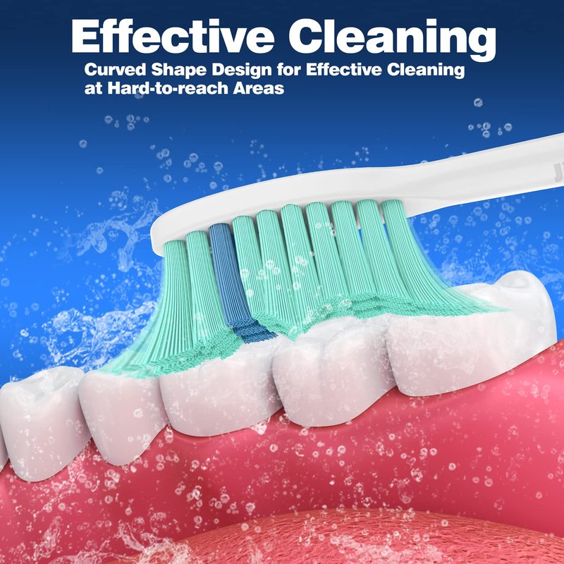 Jiuzhoudeal Toothbrush Replacement Heads for Philips Sonicare E-Series, Essence, Elite, Advance, CleanCare Screw-on Electric Toothbrush Heads HX7022/66, 6 Pack