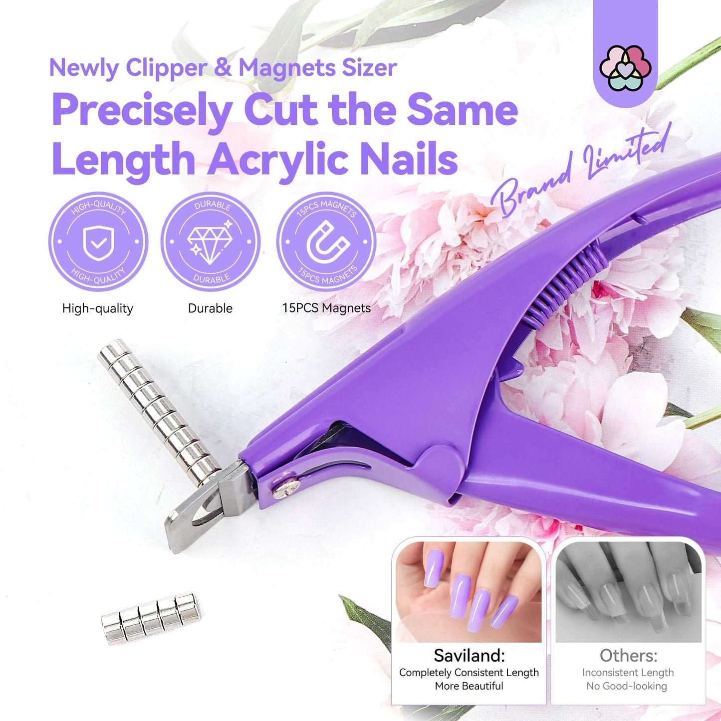 SAVILAND Jelly Gel Nail Polish Set, 30 Colors Translucent Nude Pink Transparent Nail Polish Set with 180 Sheer/Matte/Glossy Effects Acrylic Nail Clippers with Magnets: Purple Nail Clipper