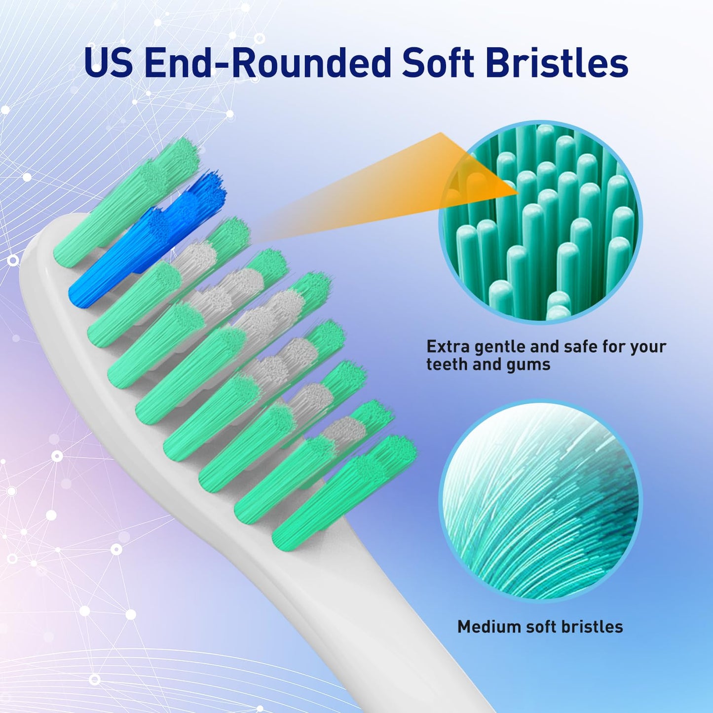 Replacement Brush Heads Compatible with Philips Sonicare Screw-on HX7022 HX7023 Essence E-Series Electric Toothbrush - Refills Heads for HX5610, 6 Packs