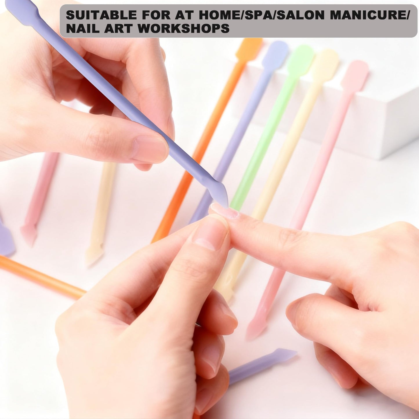 HaimiLiya 30Pcs Plastic Cuticle Pusher, Small Dual-end Dead Skin Nail Pusher Nail Dirt Cleaner Tool Gel Polish Remover Tool, Gentle Plastic Pusher, Manicure Tool