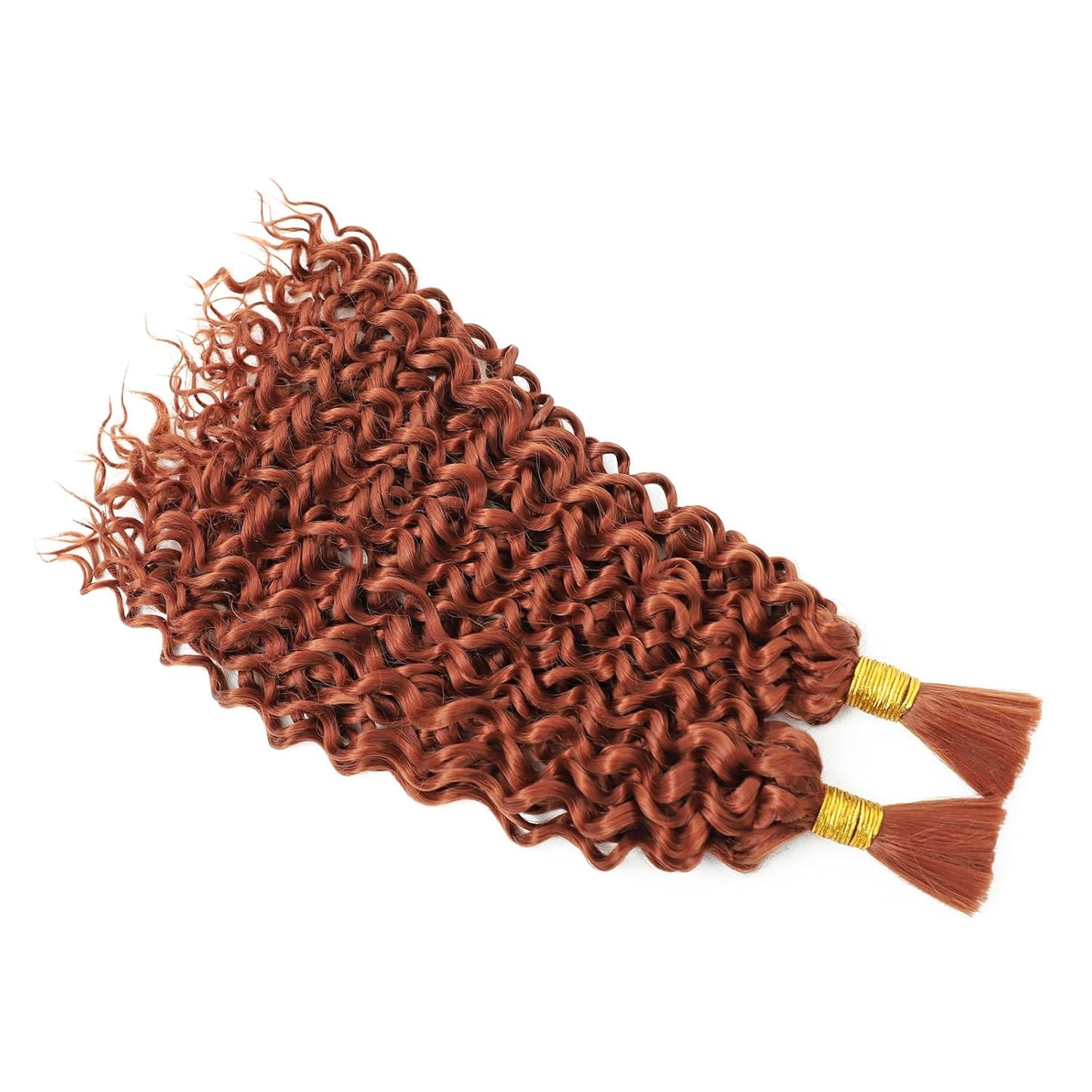 Eacia 20 Inch Water Wave Braiding Hair - 2 Bundles 200g Ginger Curly Extensions for Boho Braids | Micro Twist, No Weft