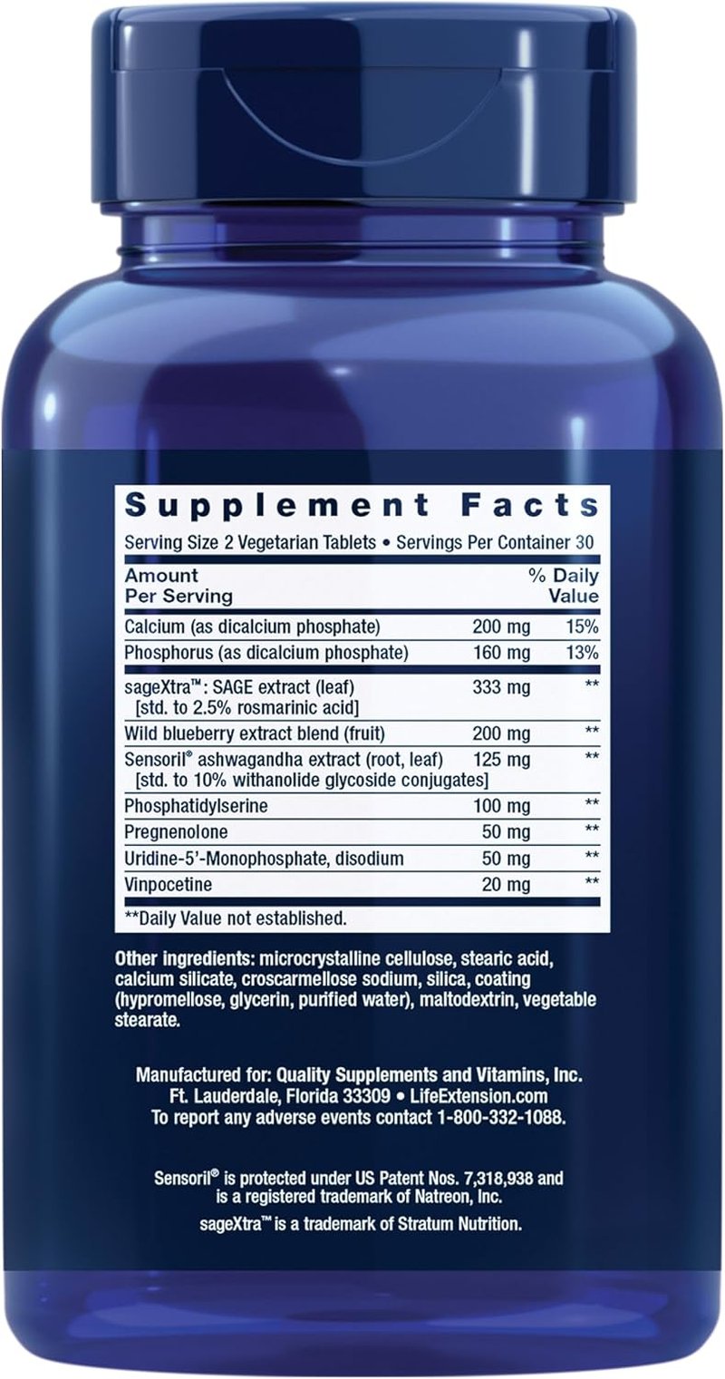 Cognitex® Elite Pregnenolone Supplement - Enhance Attention, Focus & Memory | 60 Gluten-Free Tablets