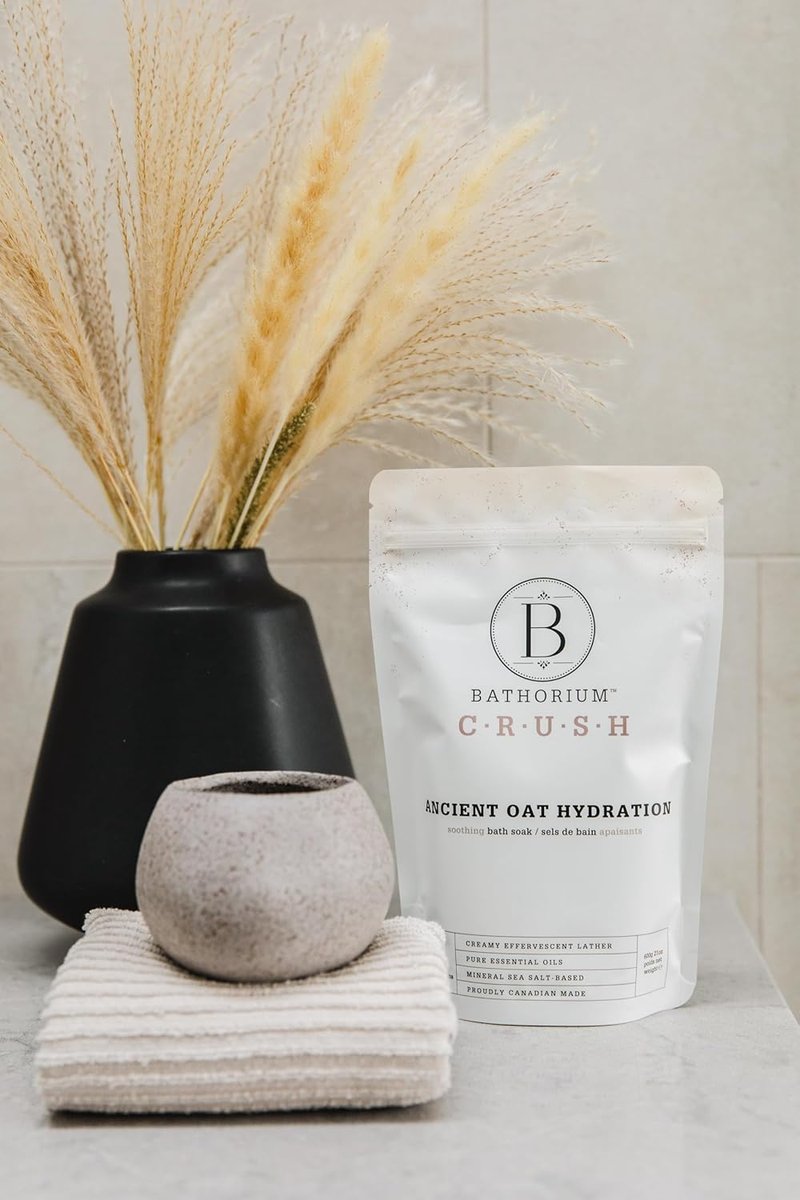 Bathorium Ancient Oat Bath Soak | Mineral Sea Salt & Colloidal Oats, 21 oz, Light Floral Fragrance