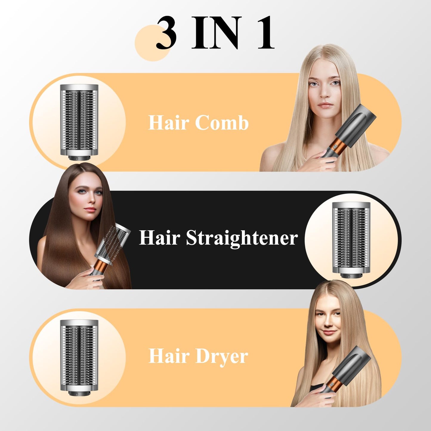 PUREGUST 0.78in-1.4in/ 20MM-36MM Long Barrels Attachment and Firm Smoothing Brush for Dyson Airwrap, for Professional Barrels Curl and Wave Curl