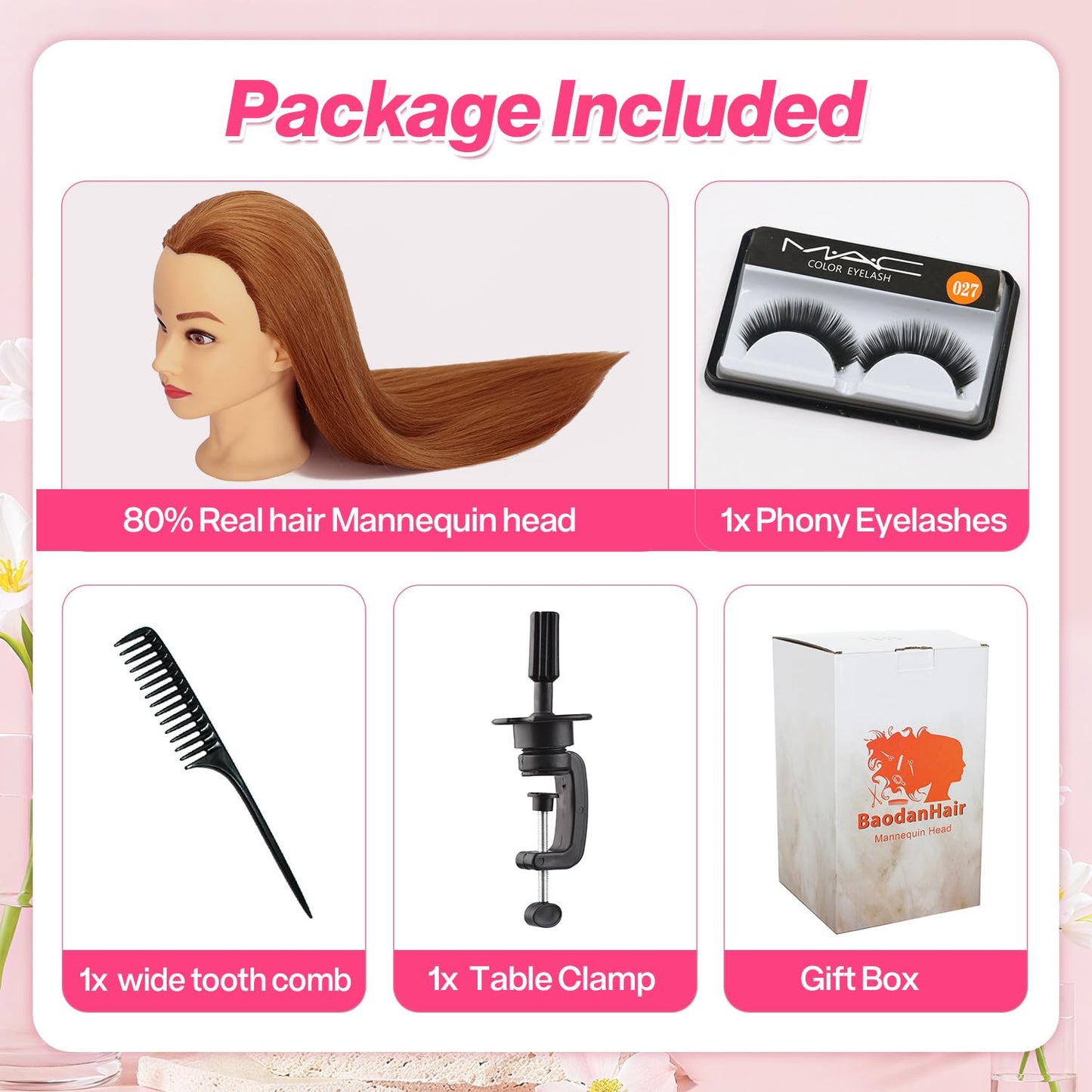Mannequin Head Human Hair for Hairstyling - perming, heat styling, washing, Heat Resistant Doll Head for Cosmetology Students, Professionals & Practice Exams (Blond 27#)
