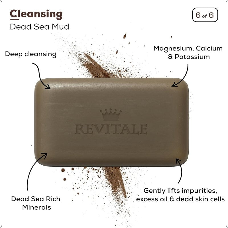 Revitalé Natural Cleansing Soap Bars Set - 6 x 100g | Daily Hand, Face & Body Wash Gift Set