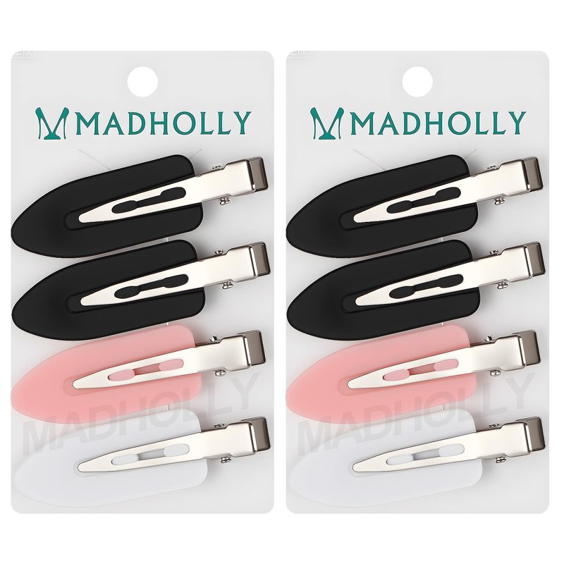 MADHOLLY 8Pcs No Bend No Crease Hair Clips- Styling Duck Bill Clips Alligator Hair Barrettes for Styling Sectioning, Small Gifts for Women Girls Salon Hairstyle Hairdressing Bangs Waves Makeup