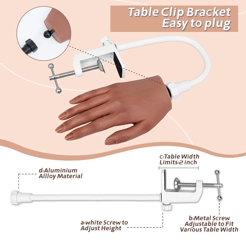 Acrylic Nail Practice Hand - Flexible Silicone Kit for Beginners | Bendable Fingers & Nail Art Supplies