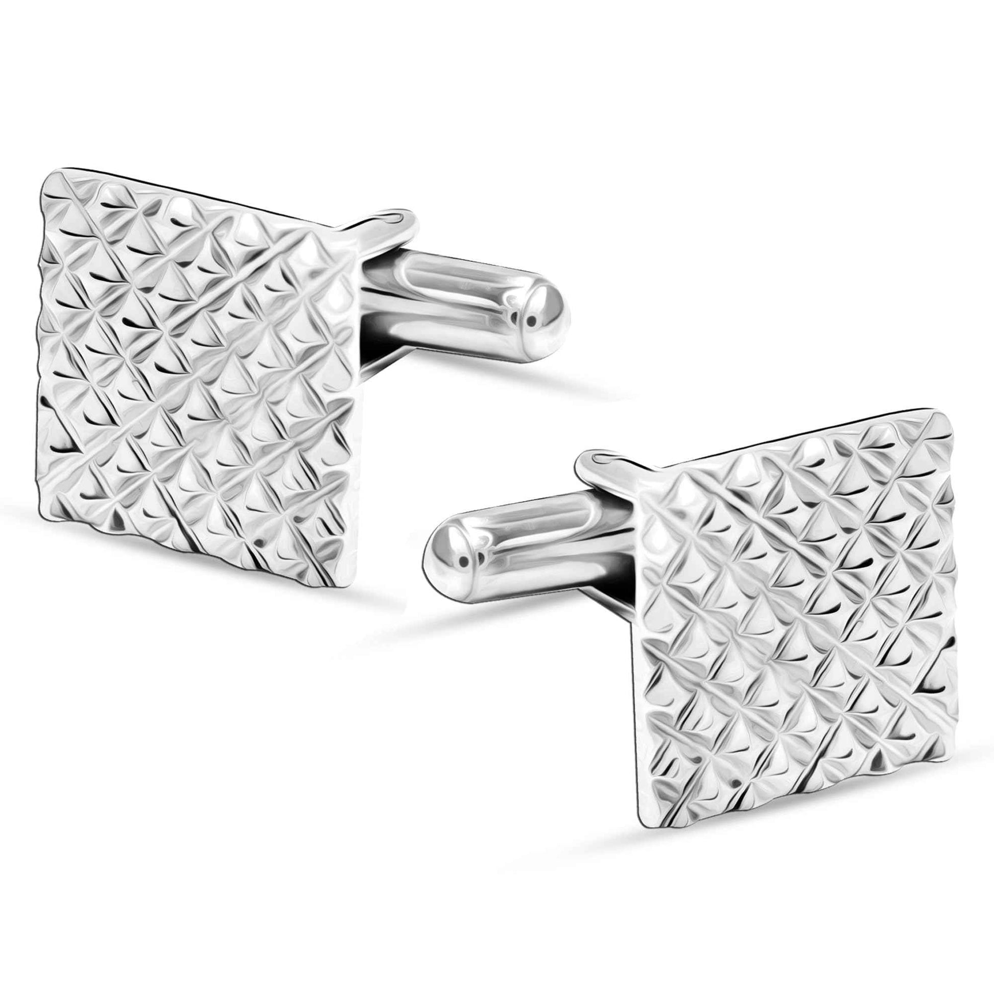 LeCalla 925 Sterling Silver Men's Square Geometric Style Cufflinks Marriage Wedding Gifts for Dad Father Groom Husband Friends