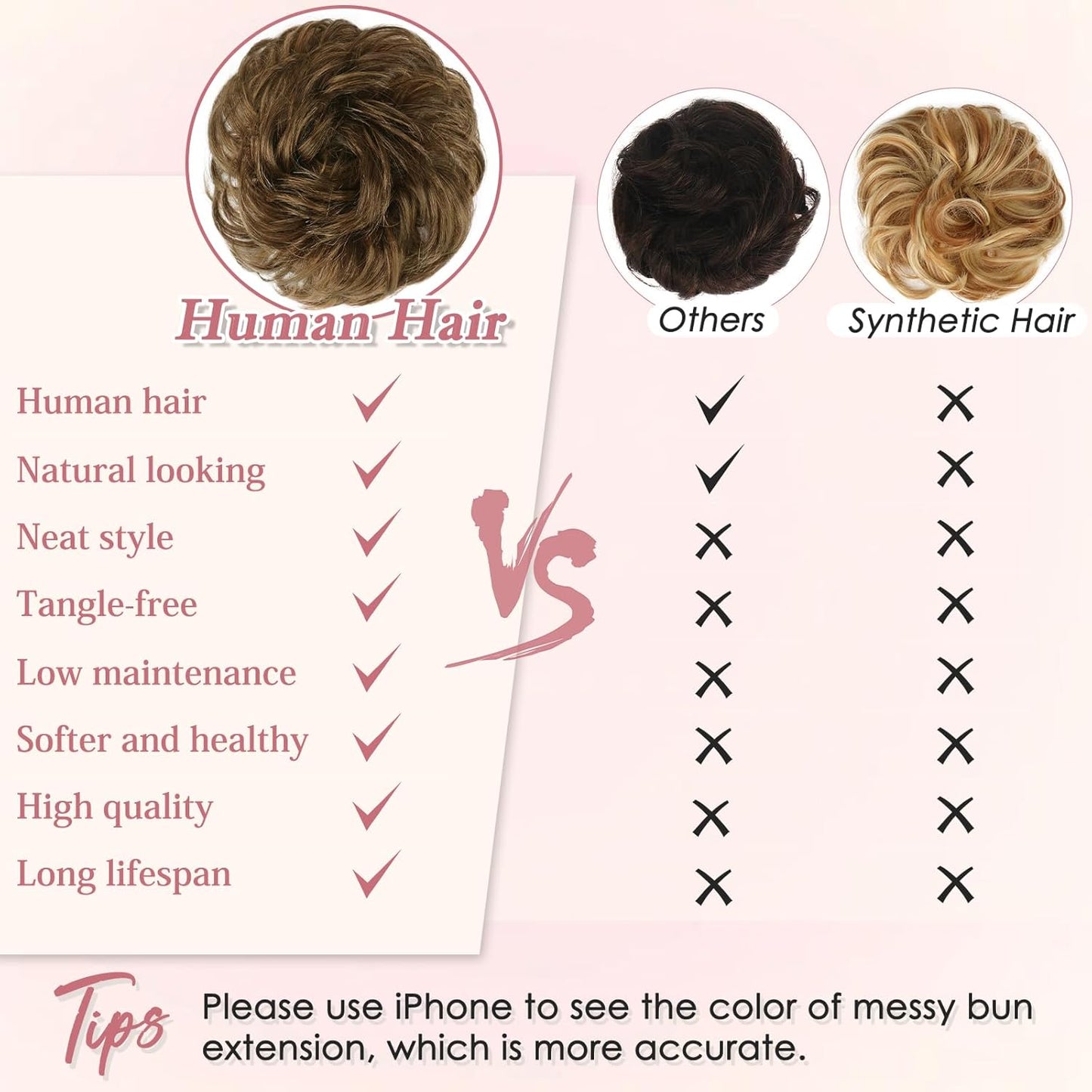 Messy Bun Hair Piece for Women - 100% Real Human Hair, 30g + 26g | Effortless Style